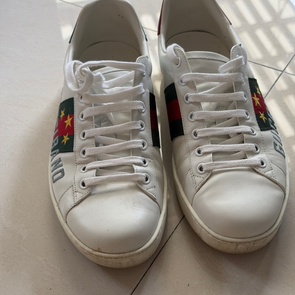 Gucci Band White Sneakers with Red Green Stripes
